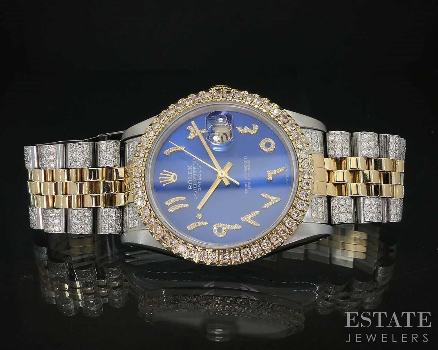 1990 Rolex Datejust Two Tone Jubilee 16233 2.5ctw Diamond Dial Mens Watch i19880