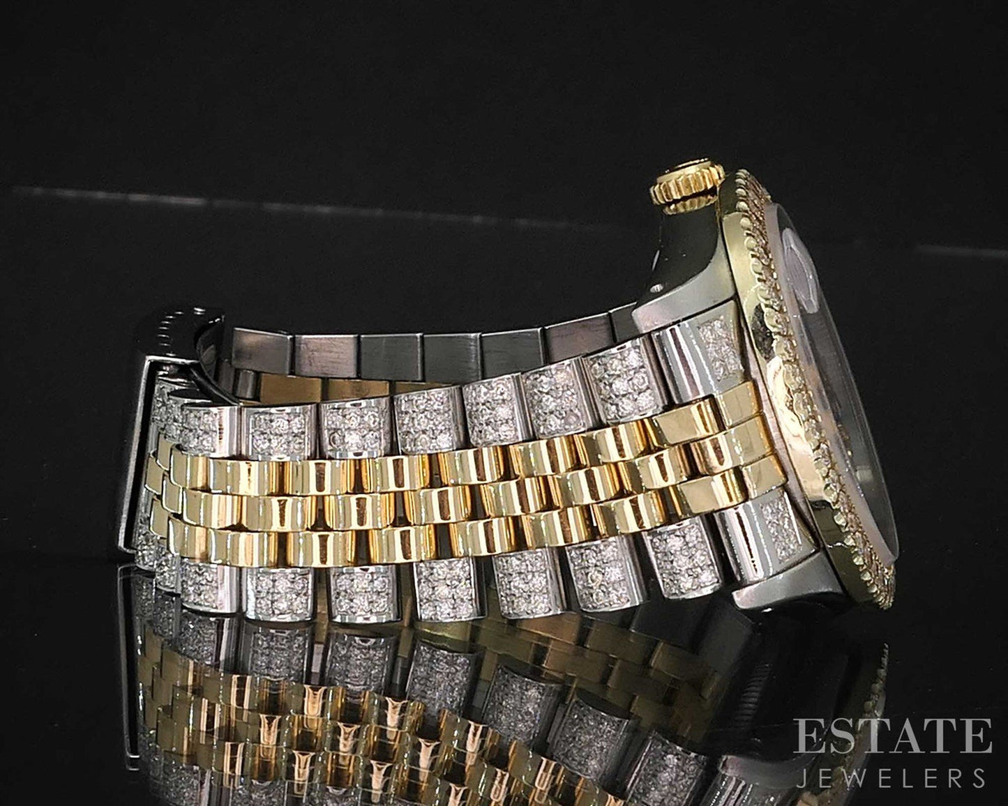 1990 Rolex Datejust Two Tone Jubilee 16233 2.5ctw Diamond Dial Mens Watch i19880