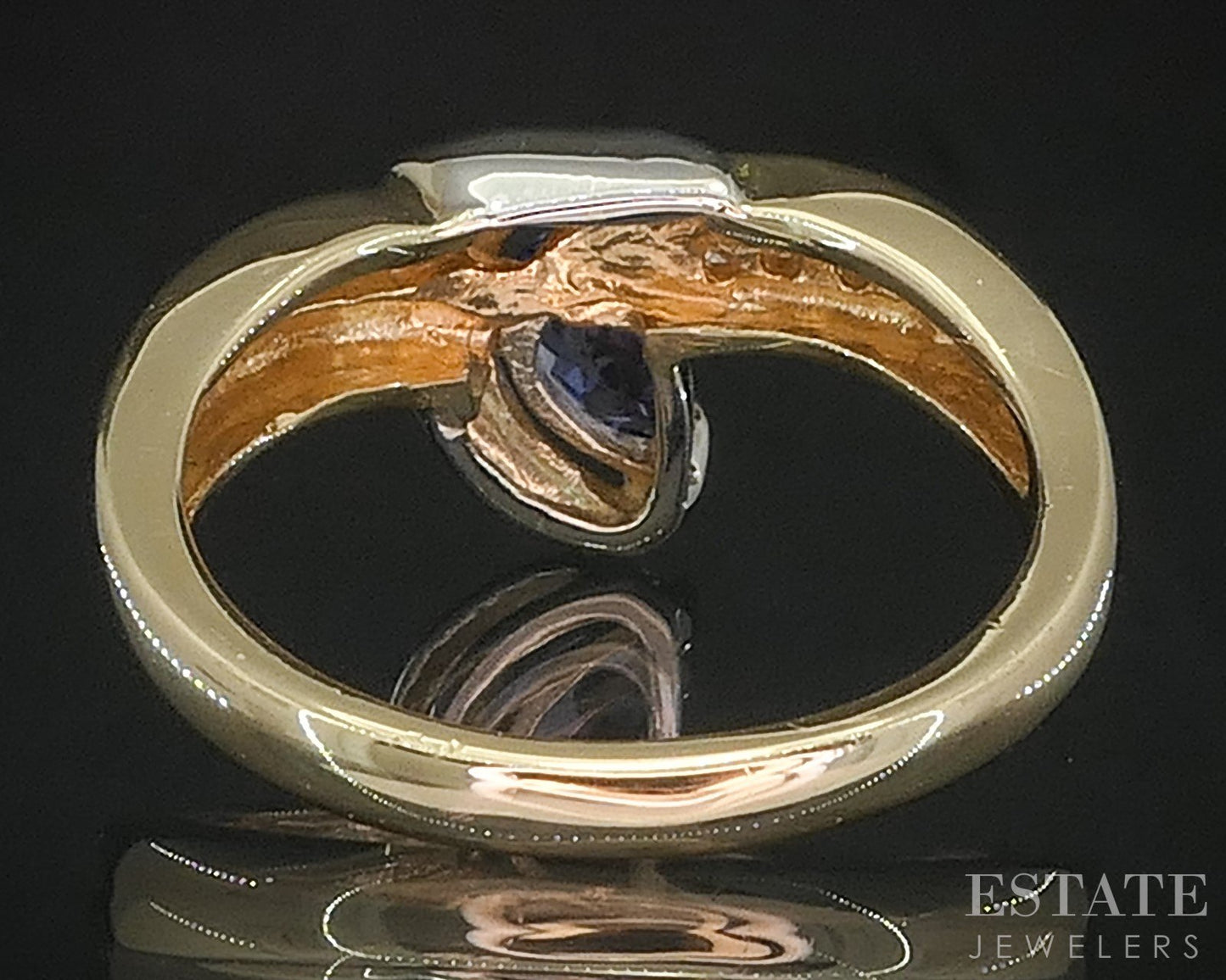 14k Two Tone Gold Natural Tanzanite & Diamond Ladies Ring 4.5g i19904b