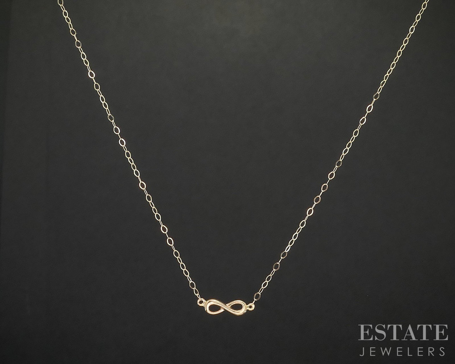 10k Yellow Gold Infinity Knot Dainty Necklace 0.6g 17"L i19900b