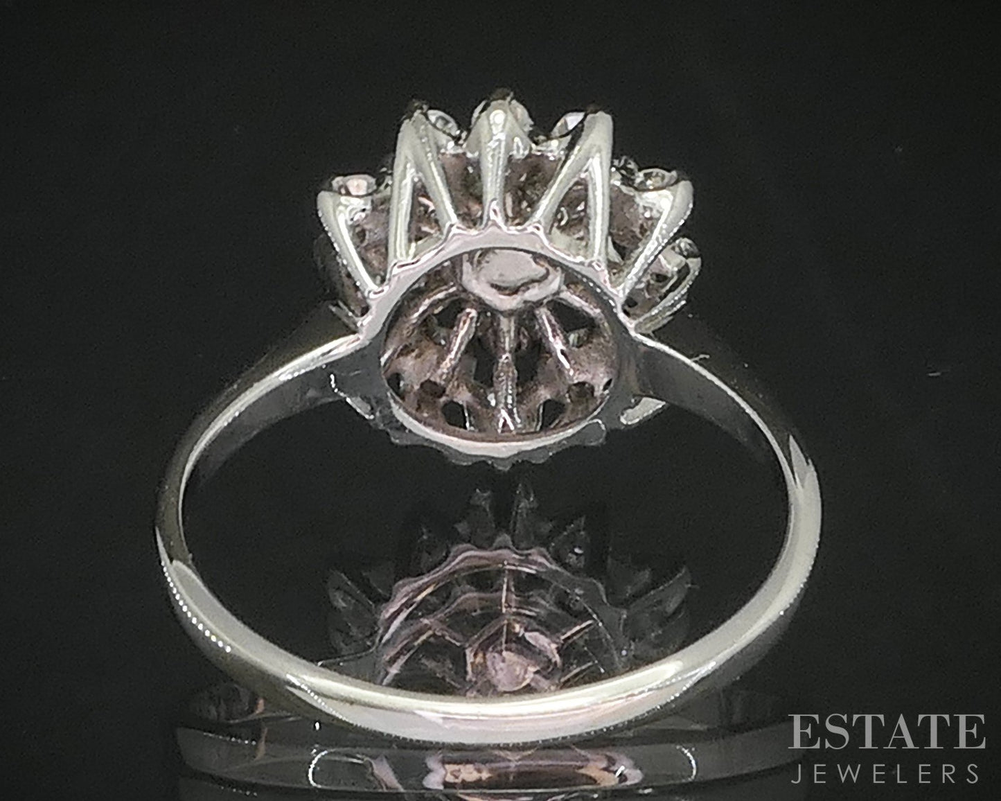 Antique 14k White Gold Natural .18ctw Diamond Cluster Ladies Ring 3.3g i19896b