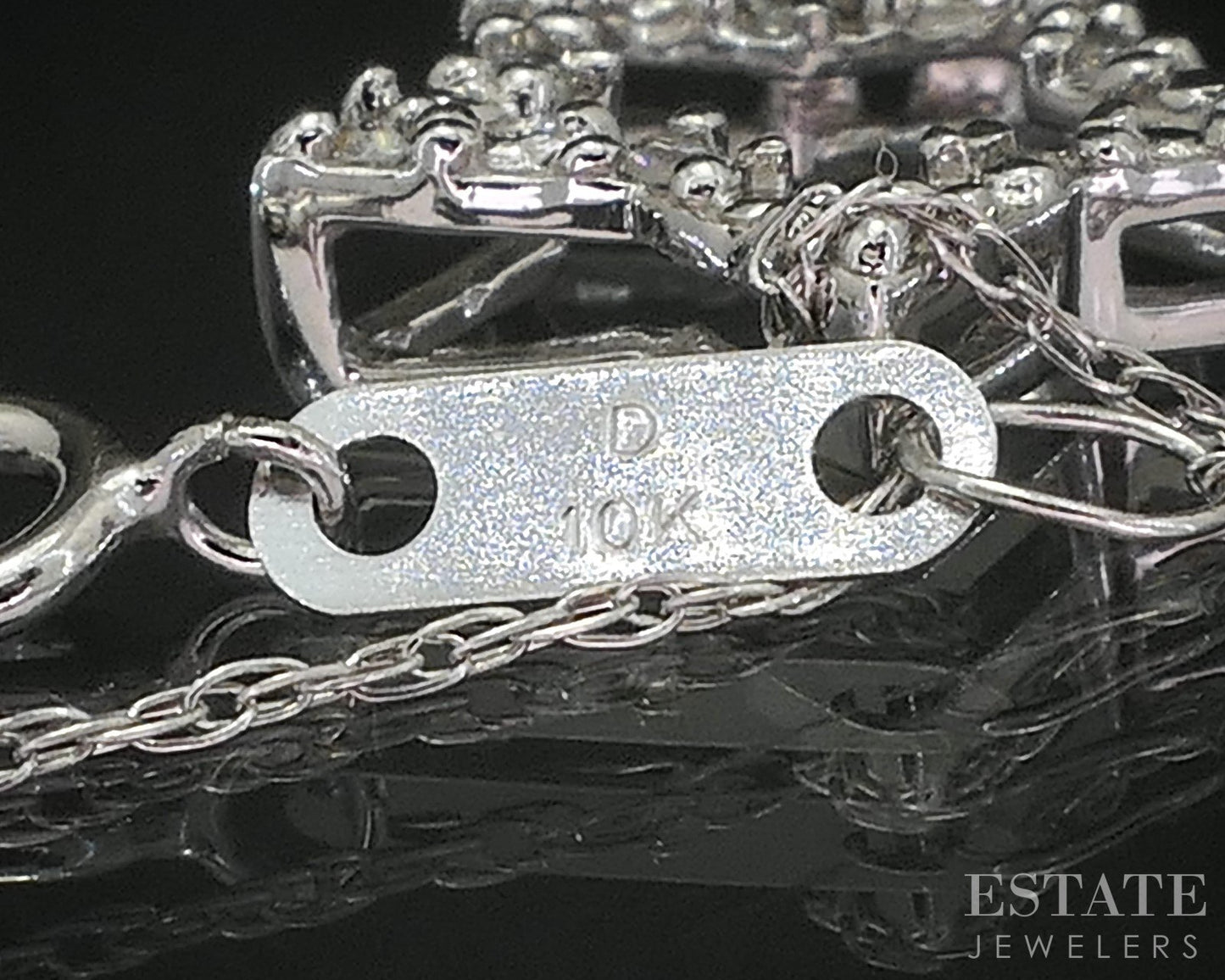 10k White Gold Natural Diamond Open Star Ladies Necklace 1.1g 18"L i19899b