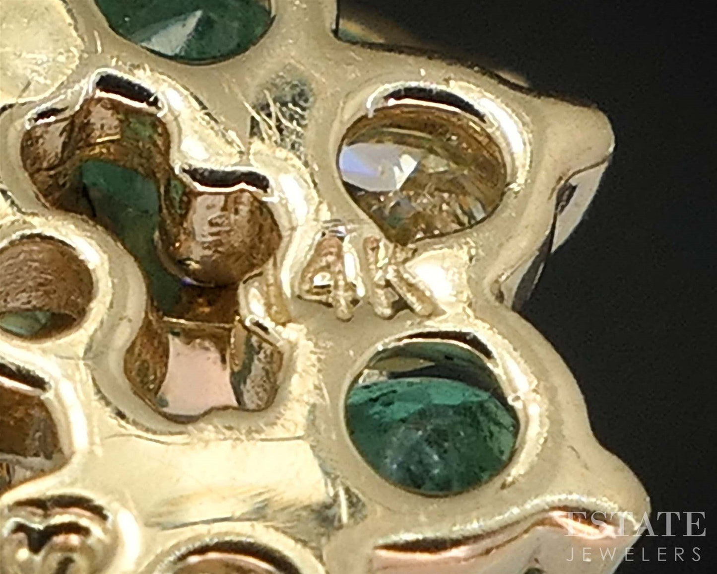 14k Yellow Gold Natural Emerald & Diamond Stud Earring Enhancers i19937