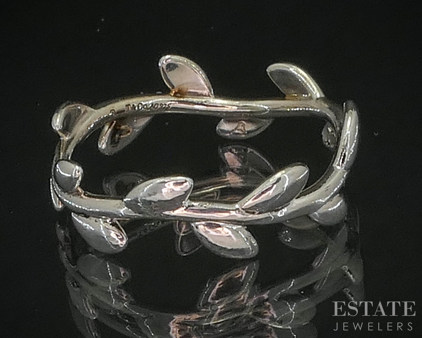 Sterling Silver Tiffany & Co. Paloma Picasso Olive Leaf Band Ring 1.9g i19934