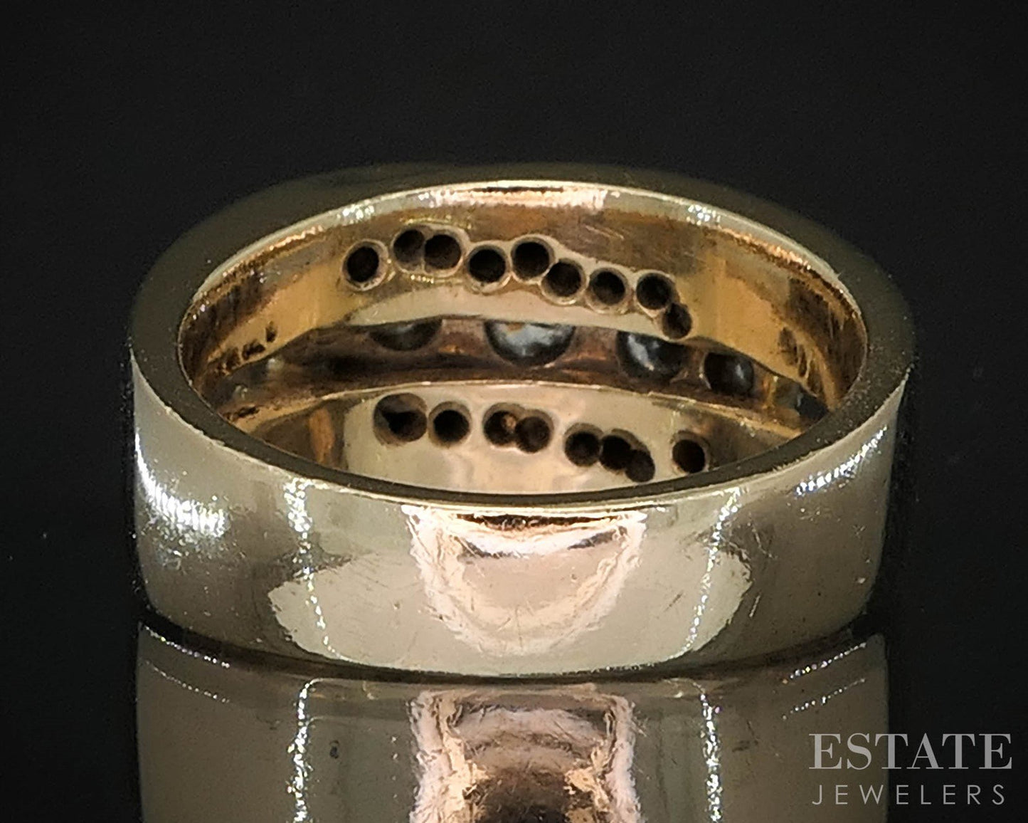 Vintage 14k Yellow Gold Natural .77ctw Diamond Ladies Band 10.6g i19923