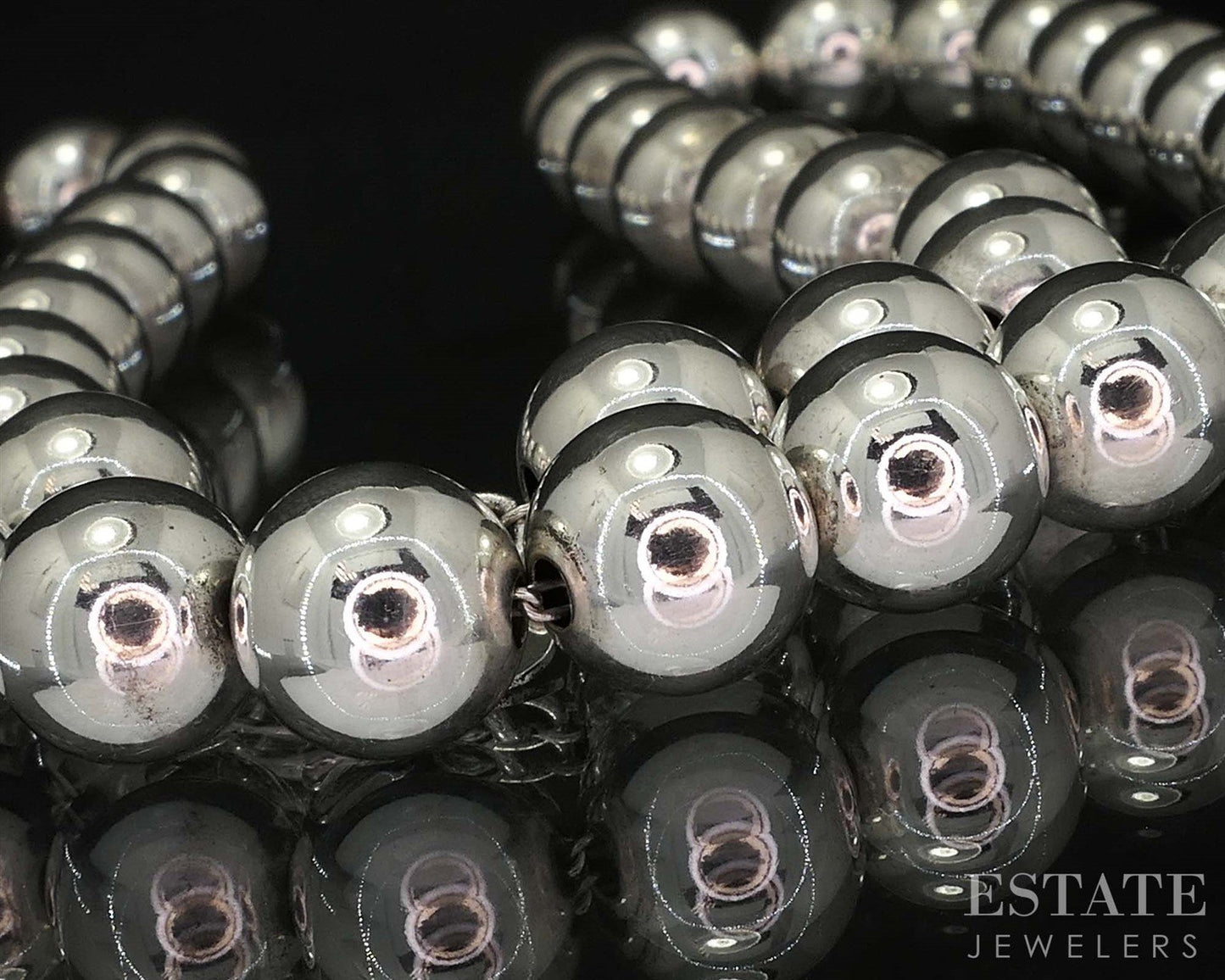 Sterling Tiffany & Co. HardWear 10mm Beaded Ladies Necklace 50g 18"L i19933