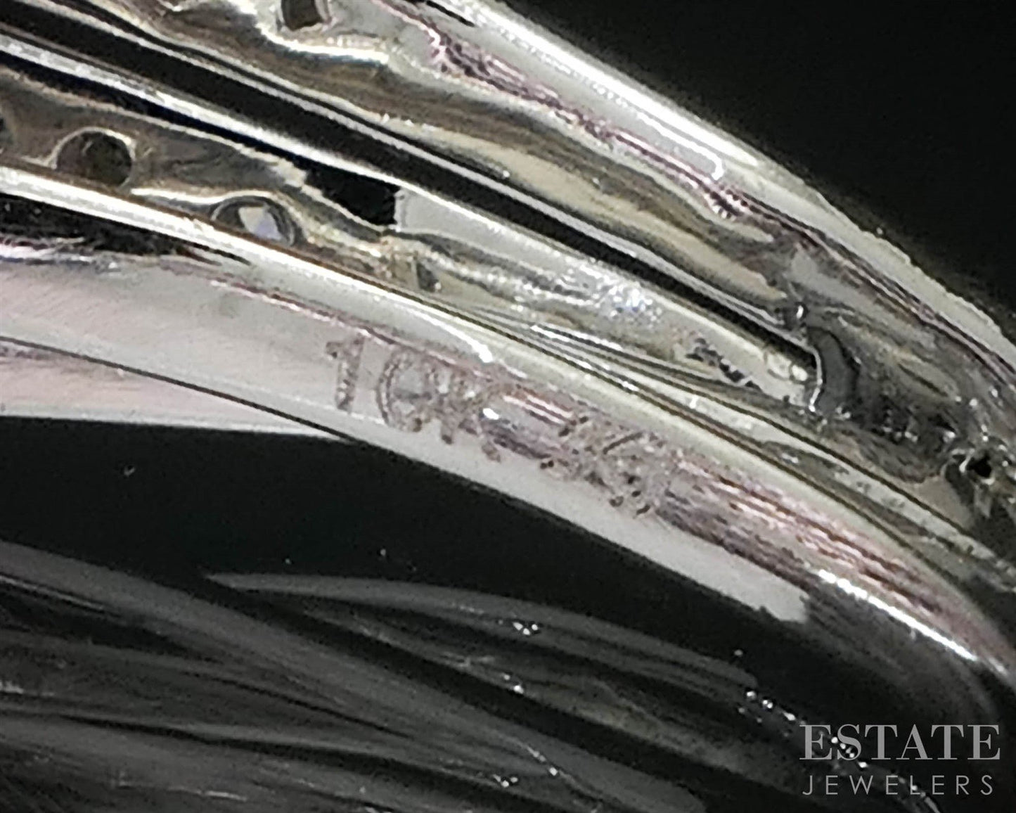 10k White Gold Four Row Natural .50ctw Diamond Hinged Hoop Earrings 6.3g i19921