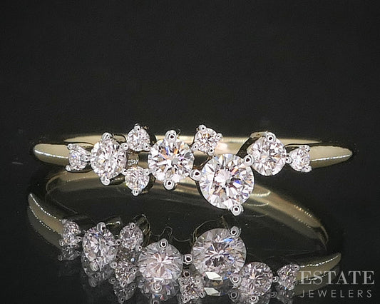 10k Yellow Gold Lab Created .27ctw Diamond Scattered Ladies Band Ring 1g i19947