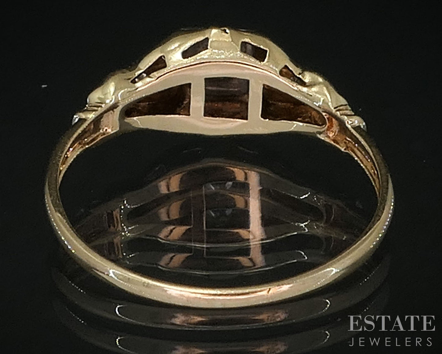Antique 14k Yellow Gold Natural .07ctw Diamond Engagement Ring 1.2g i19990b