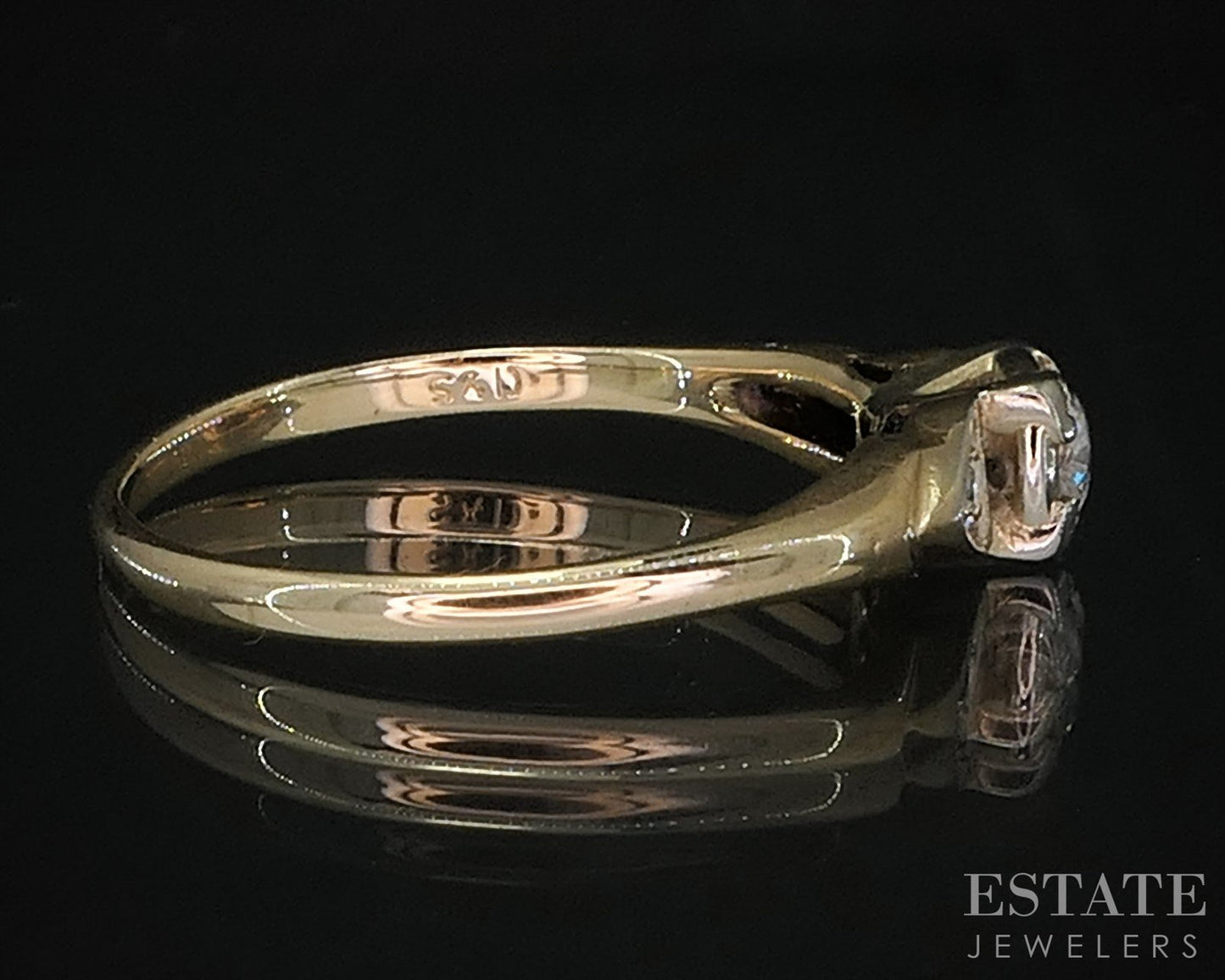 Antique 18k & 14k Yellow Gold OMC Natural .24ct Diamond Engagement Ring i19983b