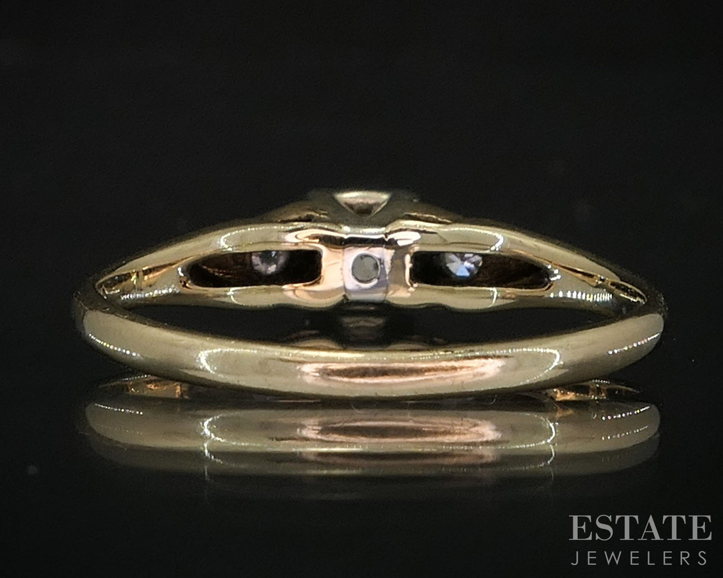 Antique 18k & 14k Yellow Gold OMC Natural .24ct Diamond Engagement Ring i19983b