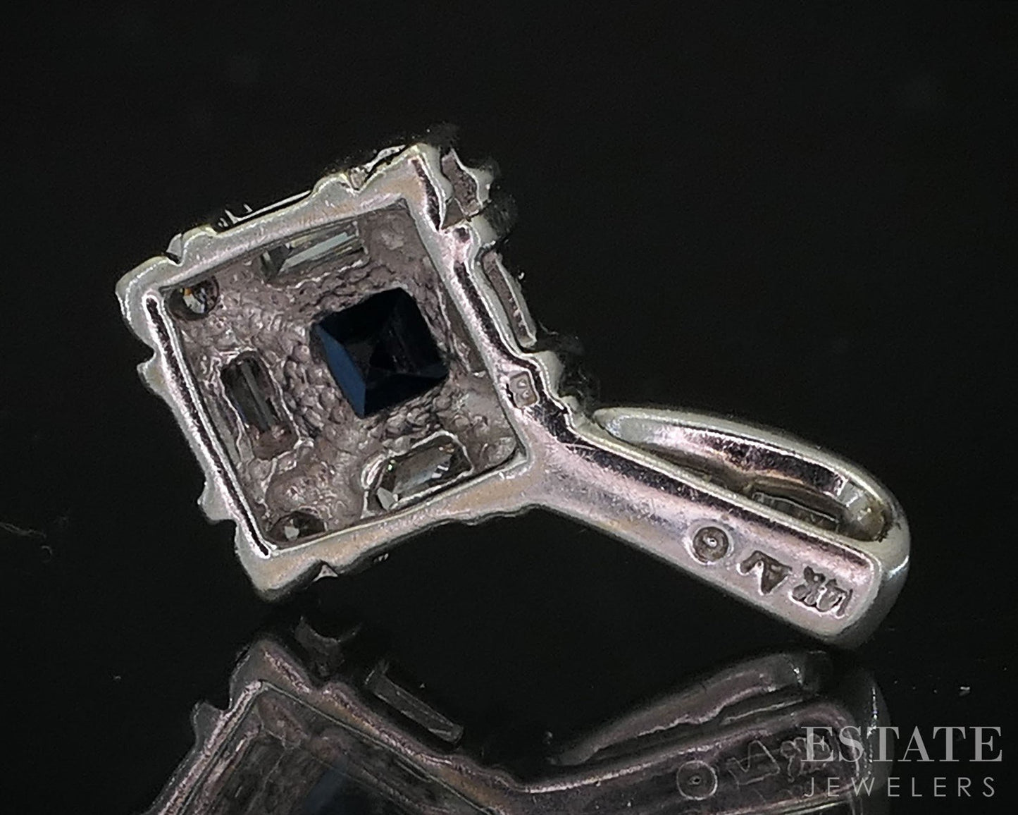 14k White Gold Natural Blue Sapphire & Diamond Ladies Pendant 2g i19982b