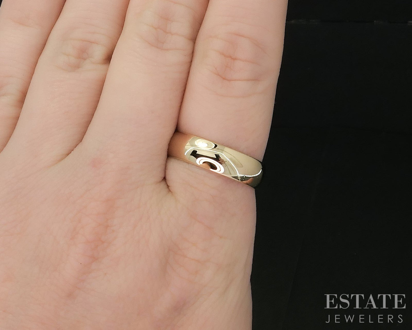 Vintage 14k Yellow Gold 5mm Smooth Mens Wedding Band 4.6g i19976b