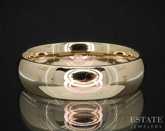 Vintage 14k Yellow Gold 6mm Smooth Mens Wedding Band 8.3g i19963b