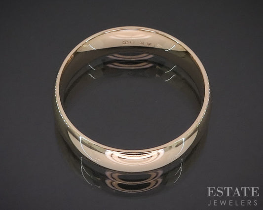 Vintage 14k Yellow Gold 6mm Smooth Mens Wedding Band 8.3g i19963b