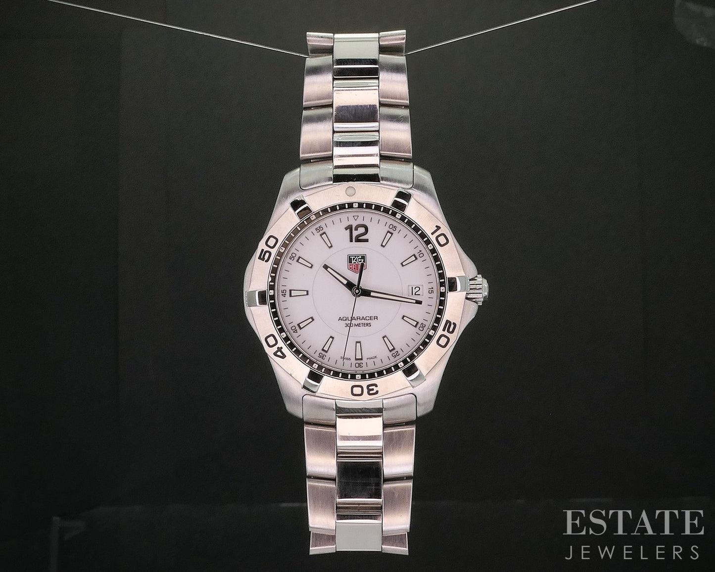 Tag Heuer Aquaracer Date WAF1111 White Dial Stainless Mens Watch i20003