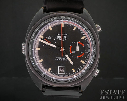 Vintage Heuer Monza Chronograph 150.501 Black PVD Mens Racing Watch i20007