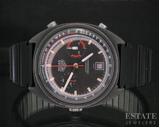 Vintage Heuer Monza Chronograph 150.501 Black PVD Mens Racing Watch i20007
