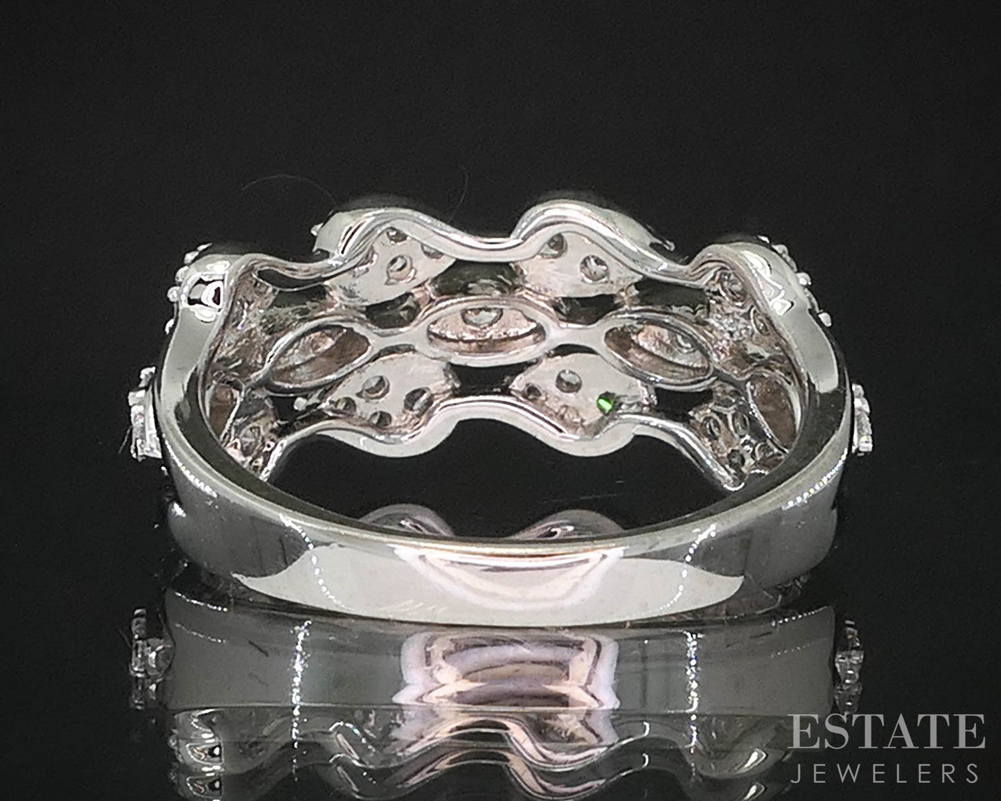 Platinum LeVian Natural .60ctw Vanilla Diamond 3-Row Band Ring 7g i20015