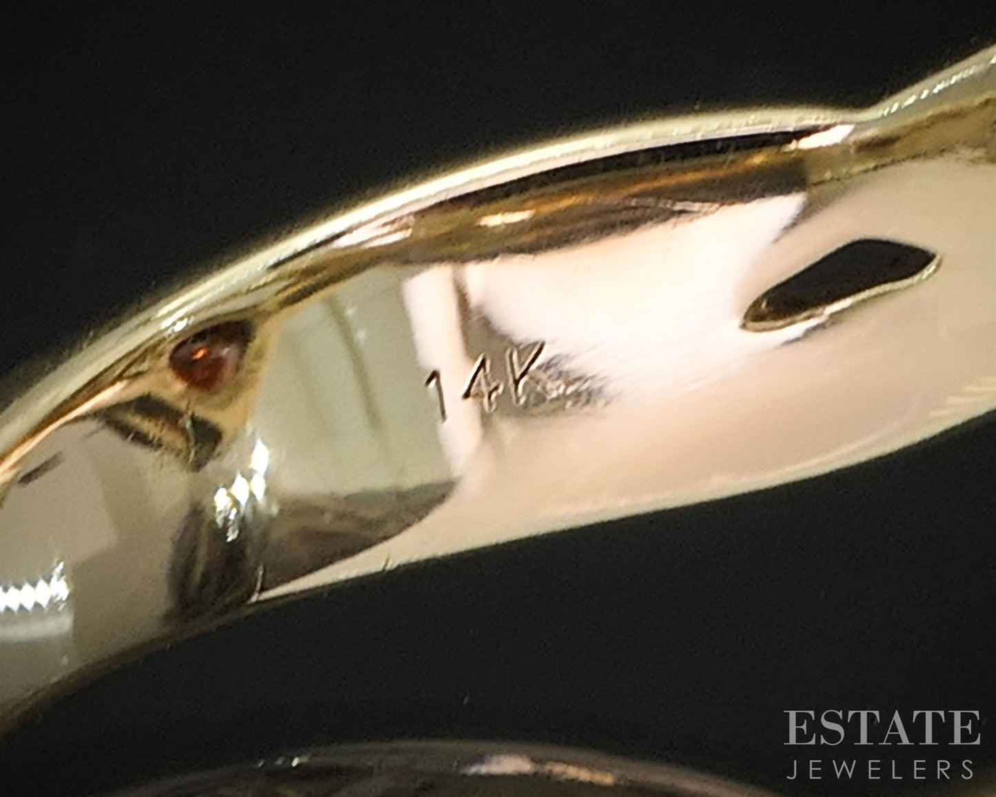14k Yellow Gold Round Natural Red Zircon & Diamond Ladies Band Ring 6.7g i20010