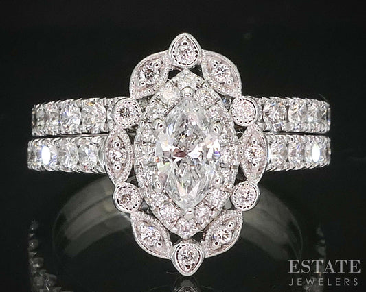 14k White Gold Marquise Natural 1ctw Diamond Neil Lane Wedding Set 6.3g i20011