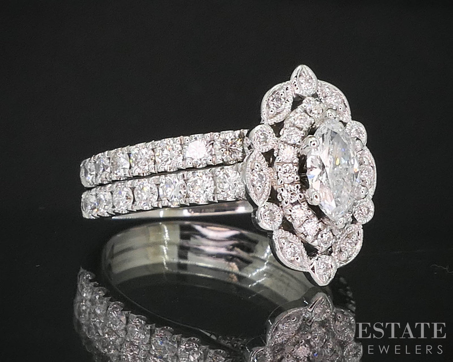 14k White Gold Marquise Natural 1ctw Diamond Neil Lane Wedding Set 6.3g i20011