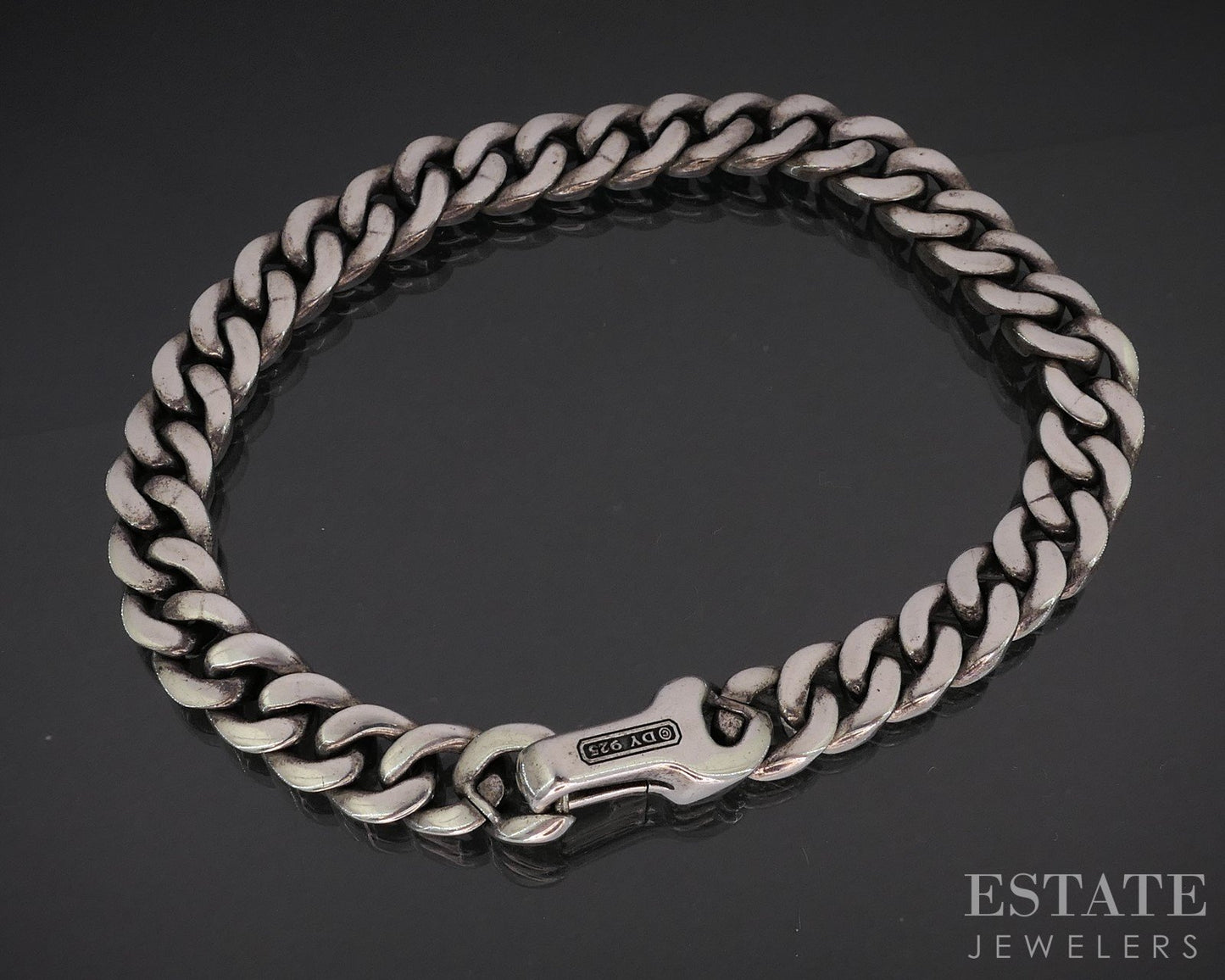 Sterling David Yurman 8mm Diamond Curb Chain Mens Bracelet 30g 8.25"L i20009