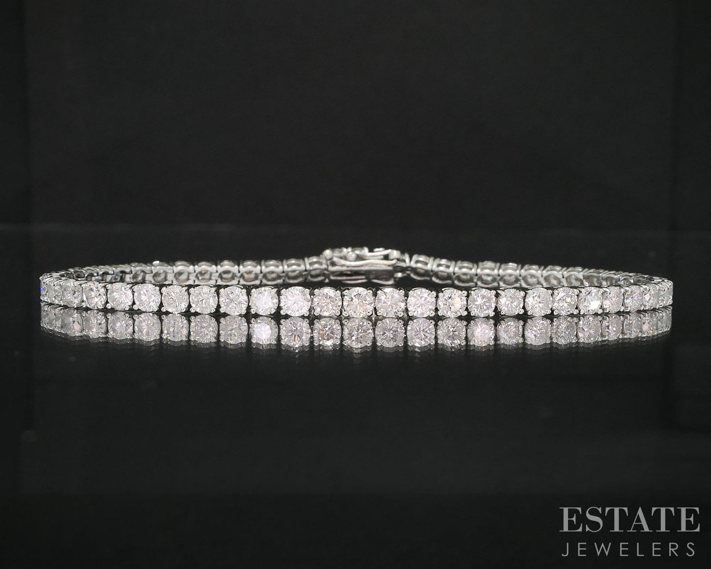 14k White Gold Natural 5.00ctw Diamond Ladies Tennis Bracelet 8.3g 7.25"L i19955