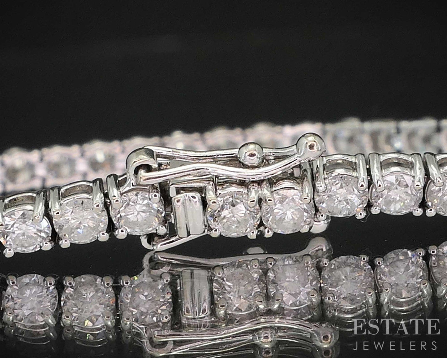 14k White Gold Natural 5.00ctw Diamond Ladies Tennis Bracelet 8.3g 7.25"L i19955