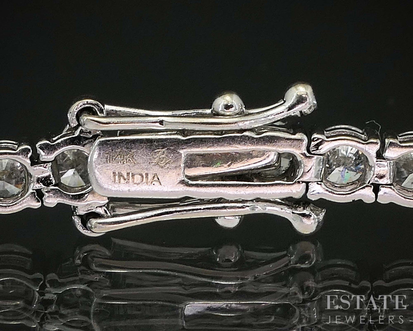 14k White Gold Natural 5.00ctw Diamond Ladies Tennis Bracelet 8.3g 7.25"L i19955