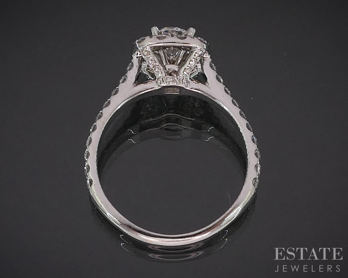 14k White Gold Round Natural .94ctw Diamond Neil Lane Engagement Ring 4g i19957