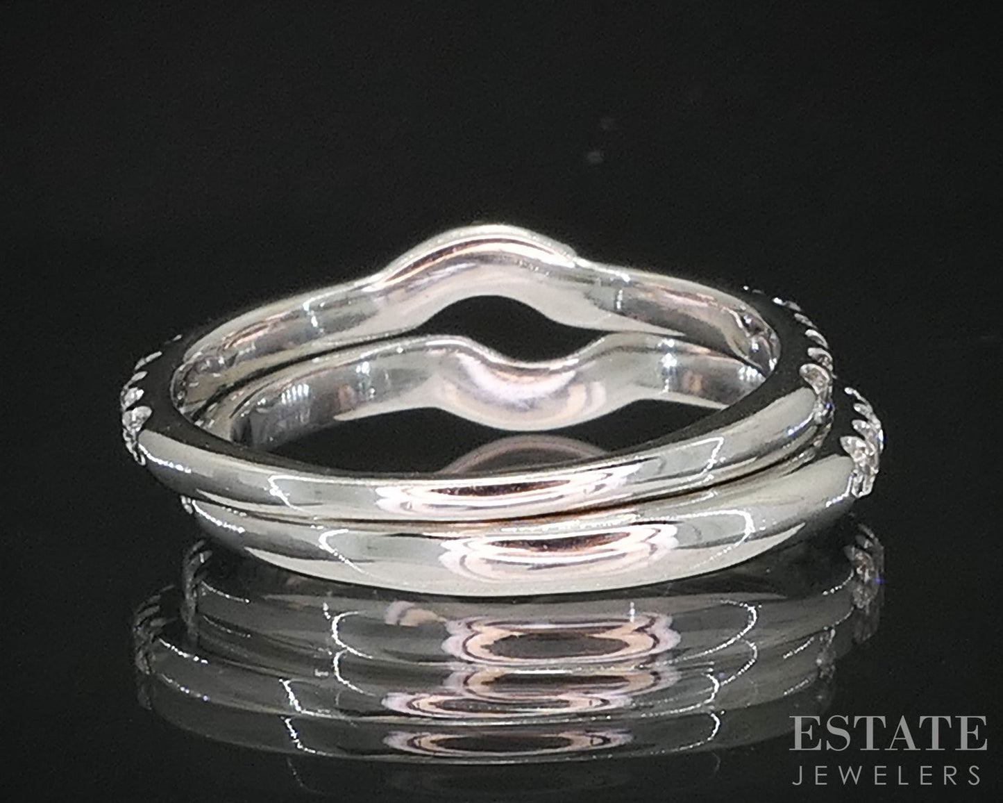 14k White Gold Natural .25ctw Diamond Neil Lane Wedding Band Set 4.2g i19958