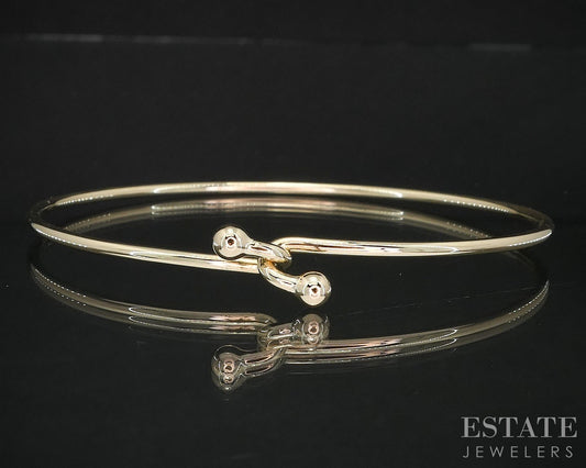 14k Yellow Gold Tiffany & Co. Hook and Eye Bangle Bracelet 7.6g i20013