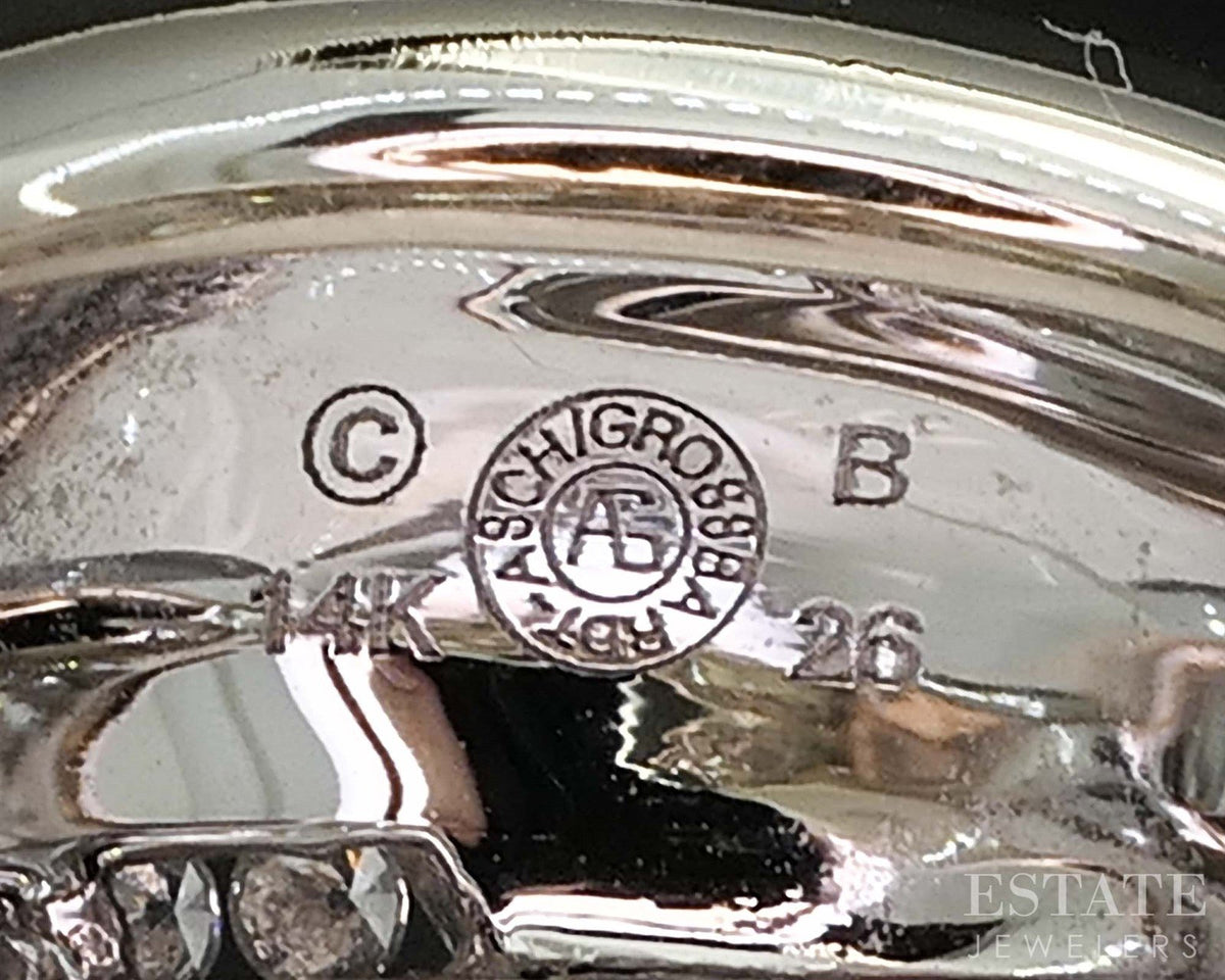 14k White Gold Asch Grossbardt Natural Multi Gem & Diamond Band Ring 8g i20021
