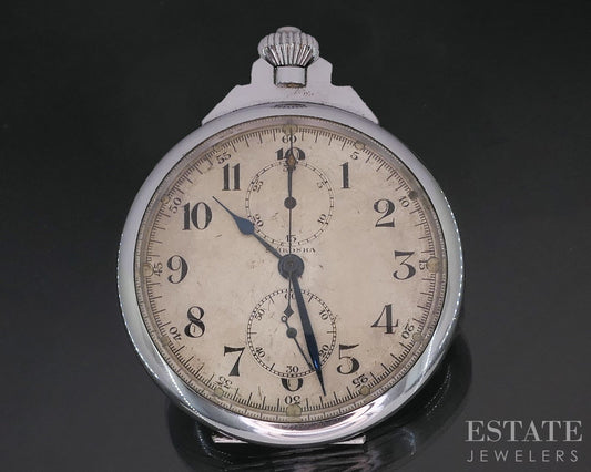 WWII Siekosha Seiko Japanese Navy Chronograph Pilots Pocket Watch i20064
