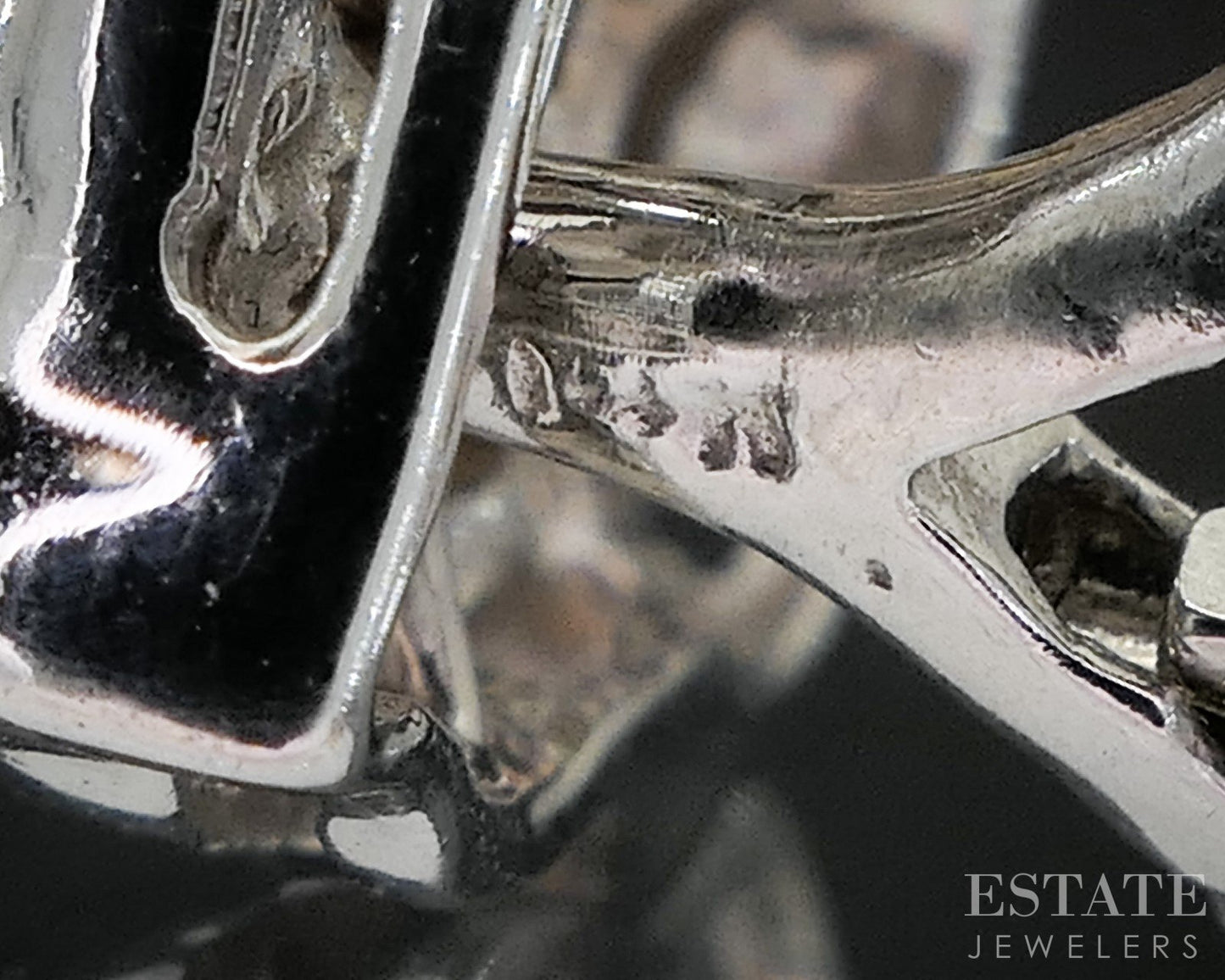 14k White Gold Natural .75ctw Diamond Omega Back Cluster Earrings 7.4g i20045