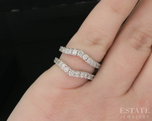 14k White Gold Tasha R. Natural 1ctw Diamond Ladies Wedding Jacket 6g i20033