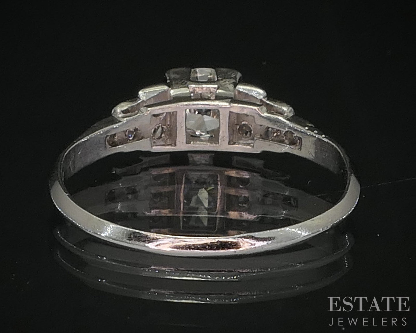 Antique Art Deco Platinum OEC Natural .44ct Diamond Engagement Ring 2.5g i20032