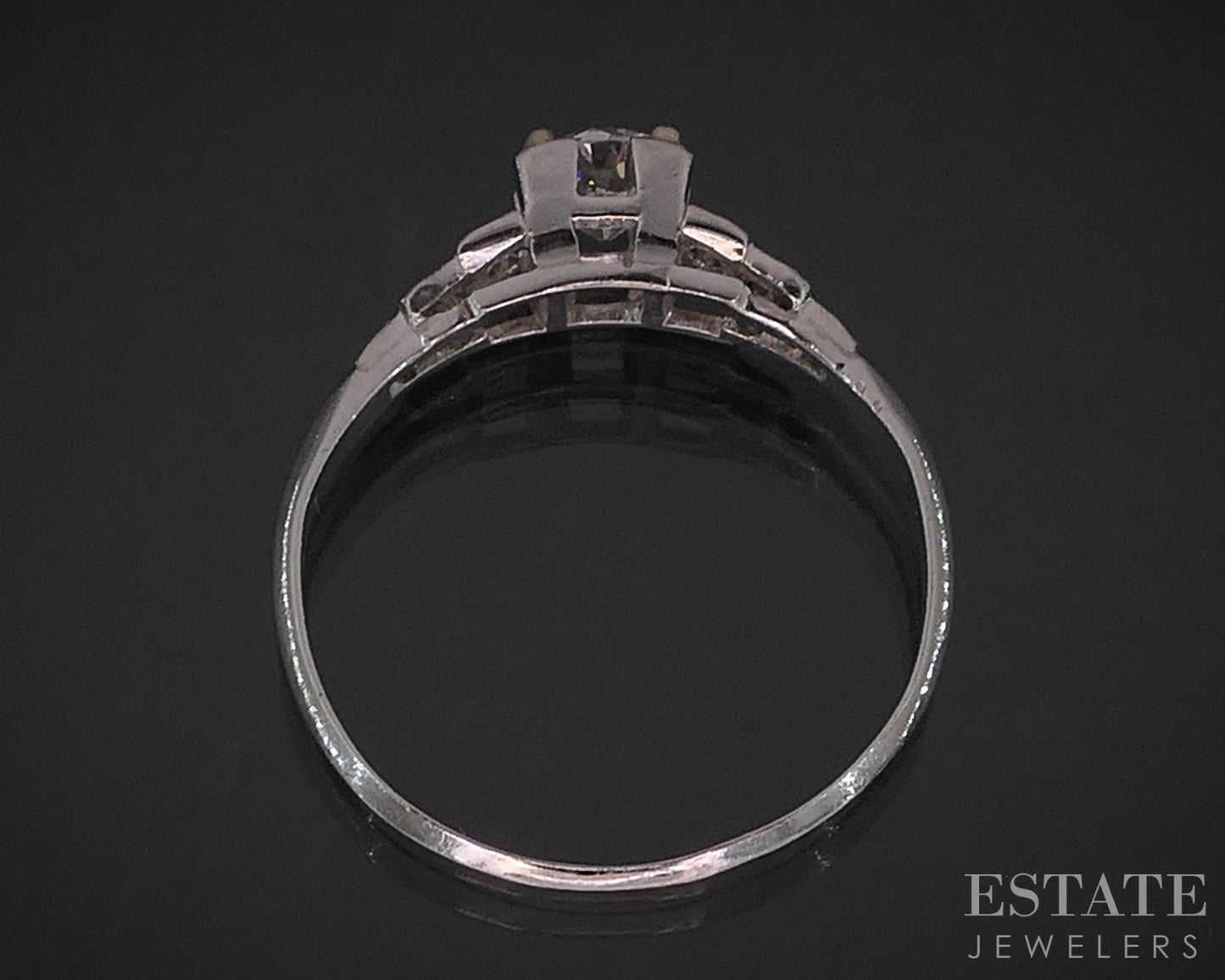 Antique Art Deco Platinum OEC Natural .44ct Diamond Engagement Ring 2.5g i20032