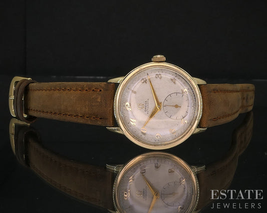 Vintage 1950 14k Yellow Gold Omega Bumper Automatic Cal. 342 Mens Watch i20041