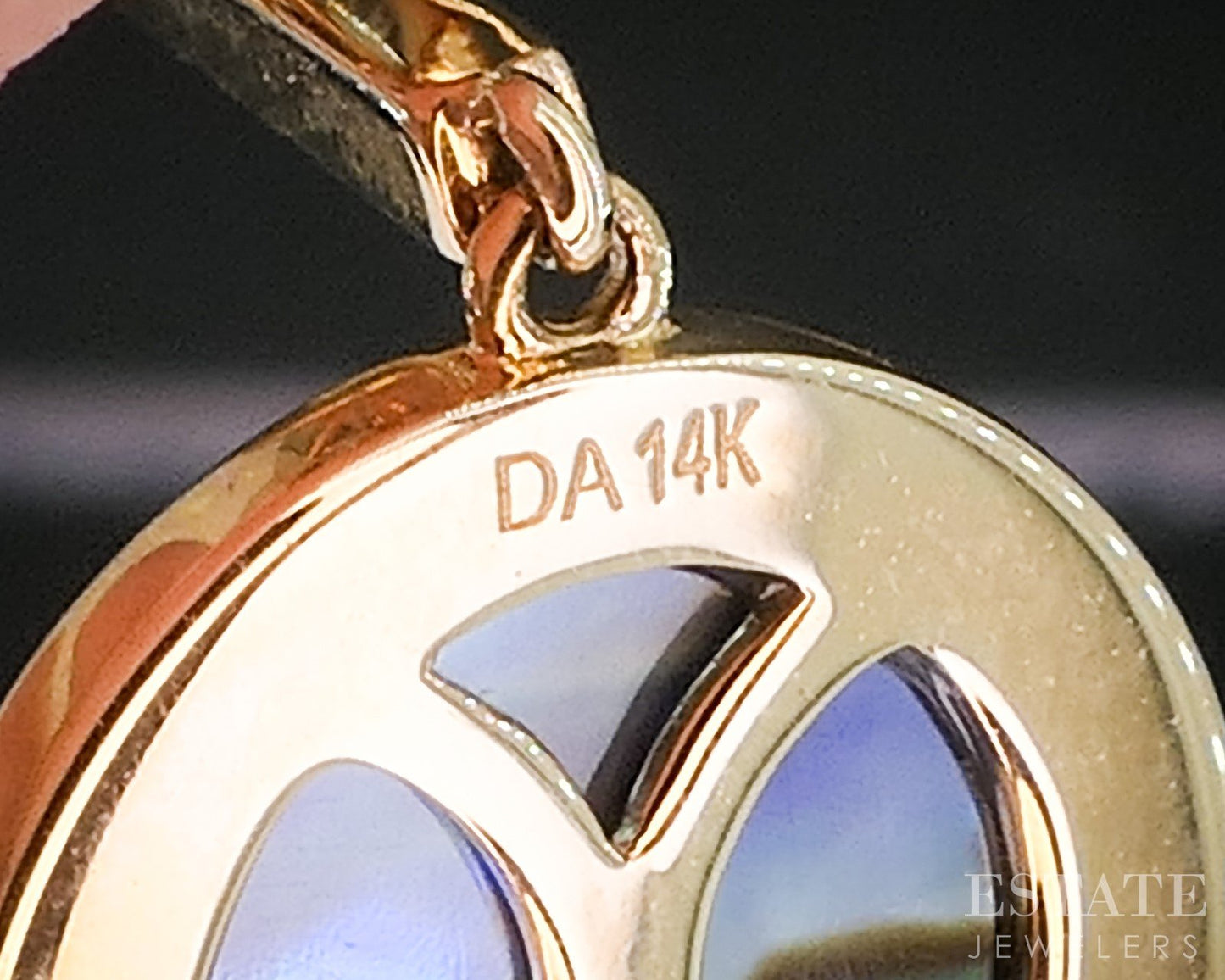 14k Yellow Gold Natural Abalone & Diamond Disk Dangle Earrings 3.5g i20057