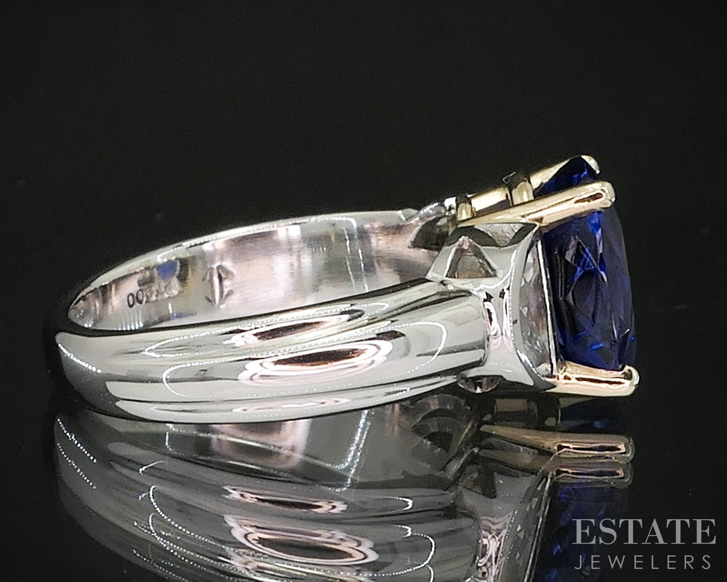 Platinum & White Gold Oval Natural 3ct Tanzanite & Diamond Ring 9.0g i20056
