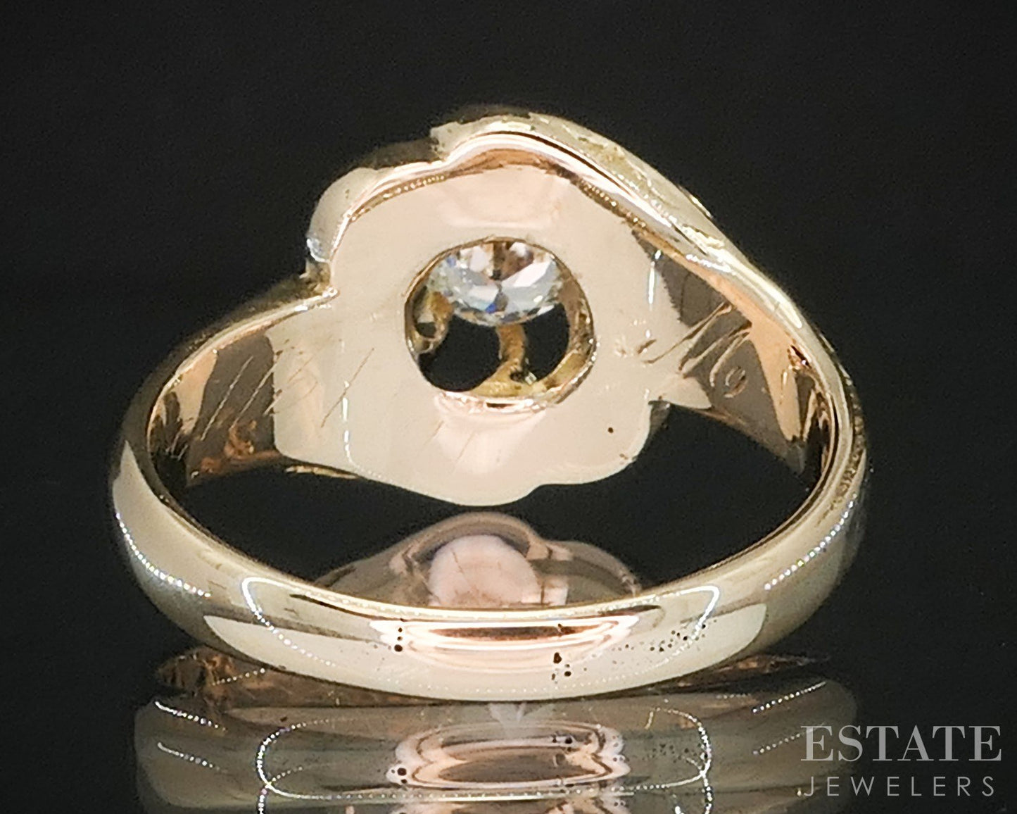 Antique 14k Yellow Gold European Natural .31ct Diamond Solitaire Ring i18857