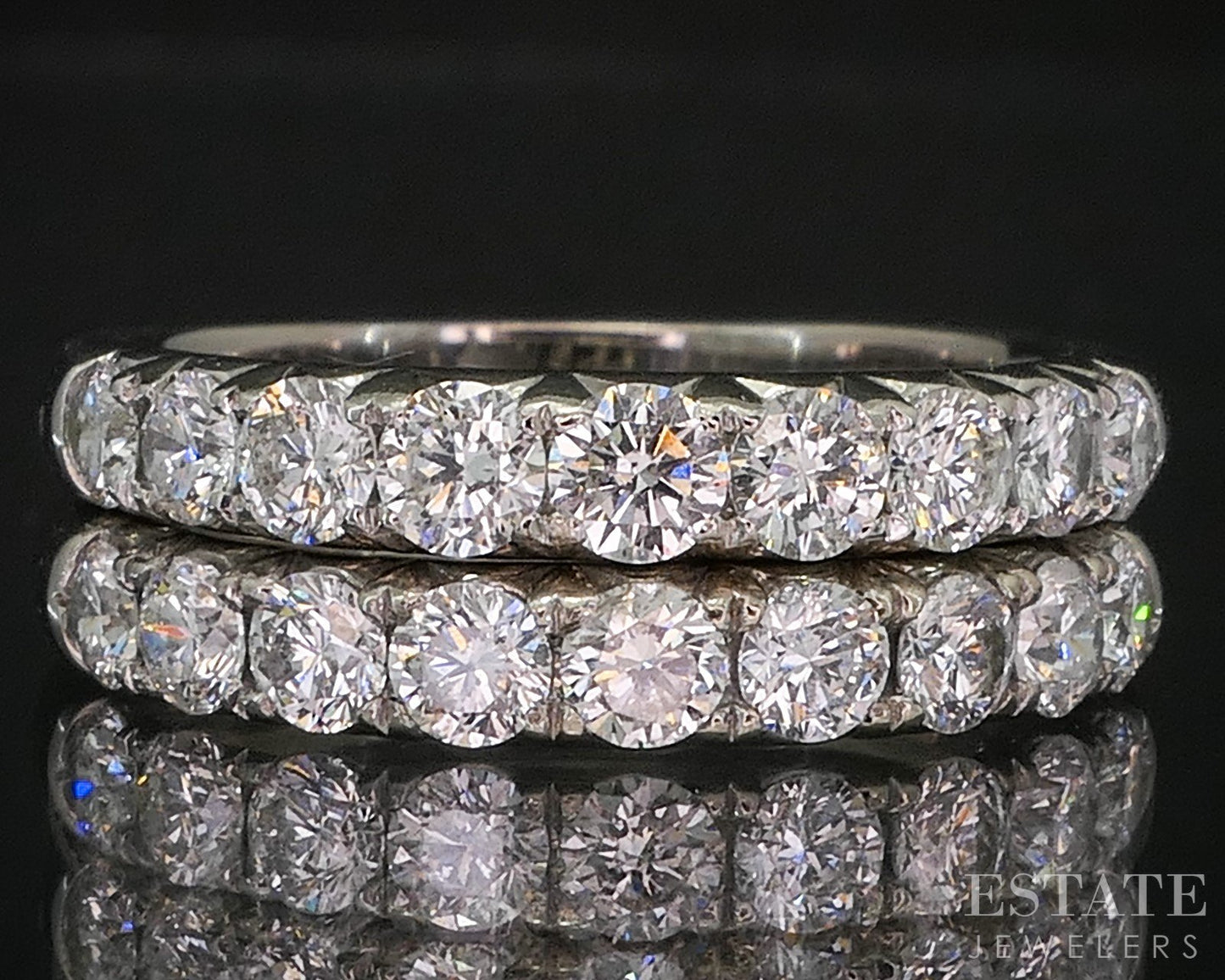 Matching 14k White Gold Natural 1.64ctw Diamond Wedding Band Set 8.2g i20090