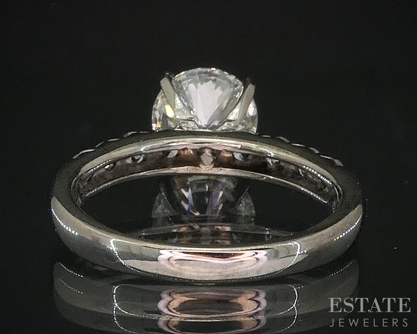 14k White Gold IGI Round Natural 3.40ctw Diamond Engagement Ring 6.2g i20089