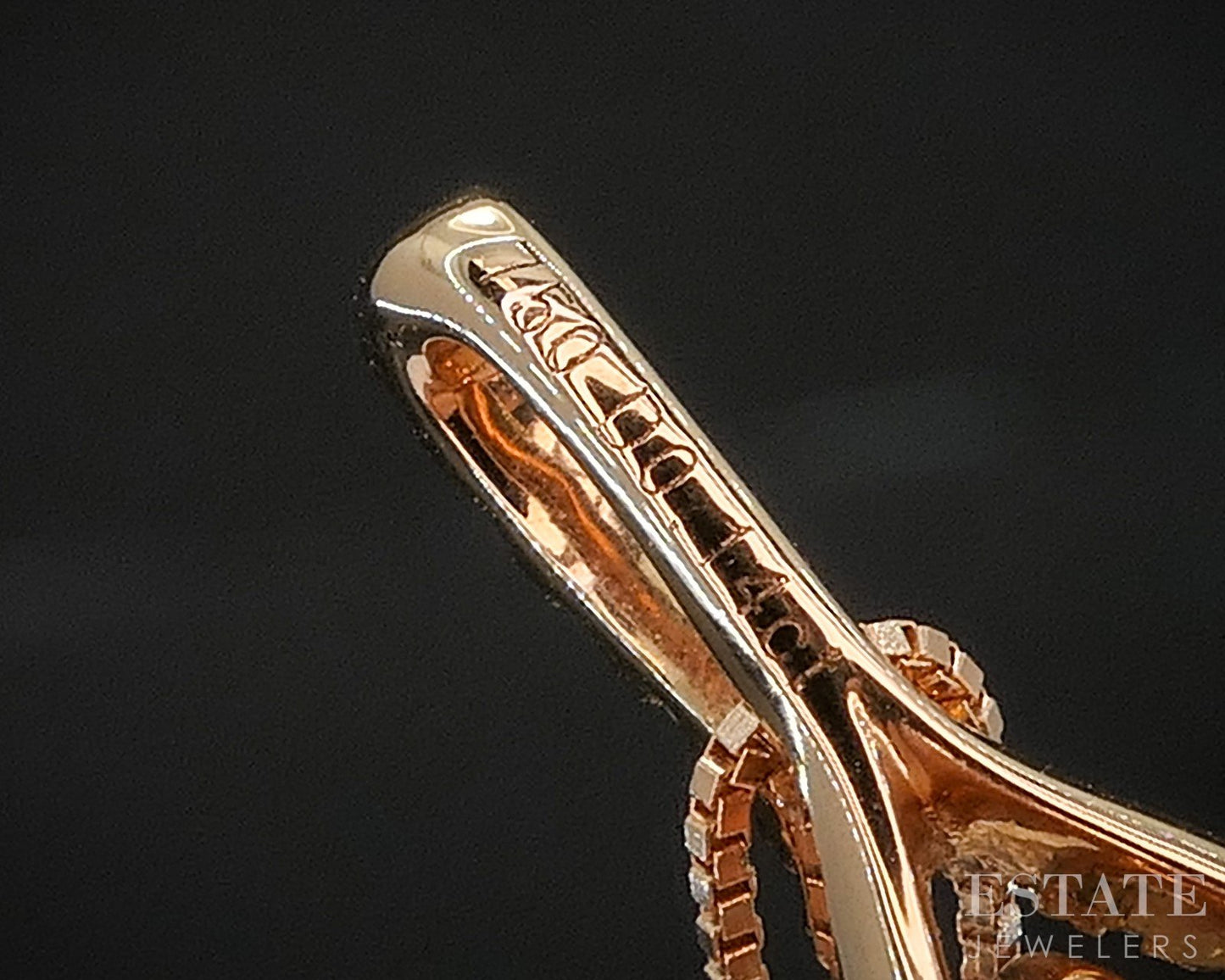 18k/14k Rose Gold Natural .52ctw Diamond Teardrop Ladies Necklace 2g 18"L i20093