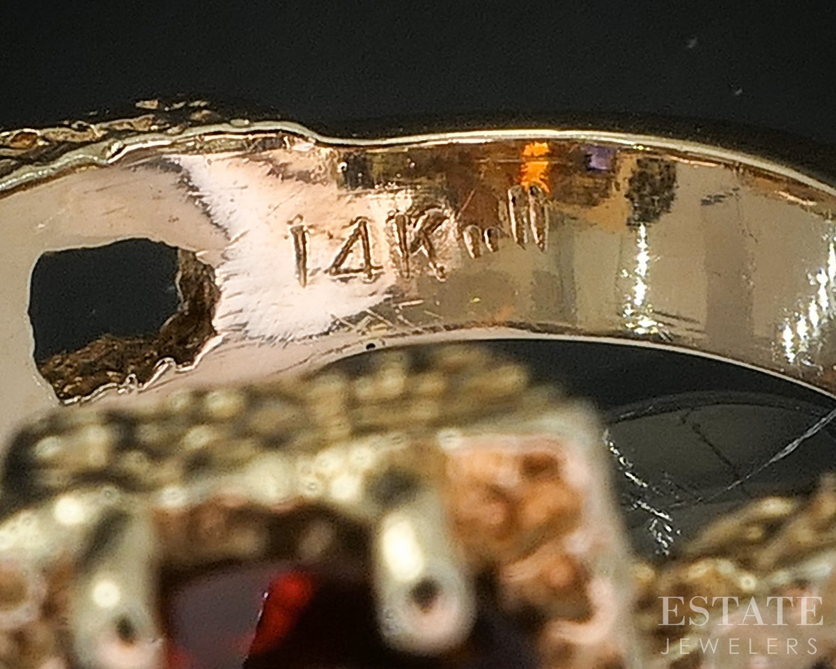 Retro 14k Yellow Gold Natural Multi Gem Ladies Band Ring 11.8g i20084