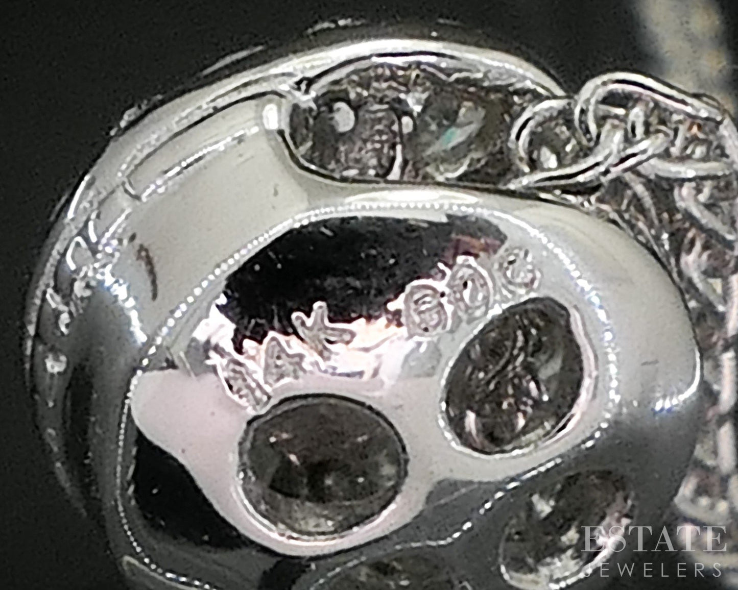 14k White Gold Natural .10ctw Diamond Cluster Ladies Necklace 1.7g 18"L i20103b