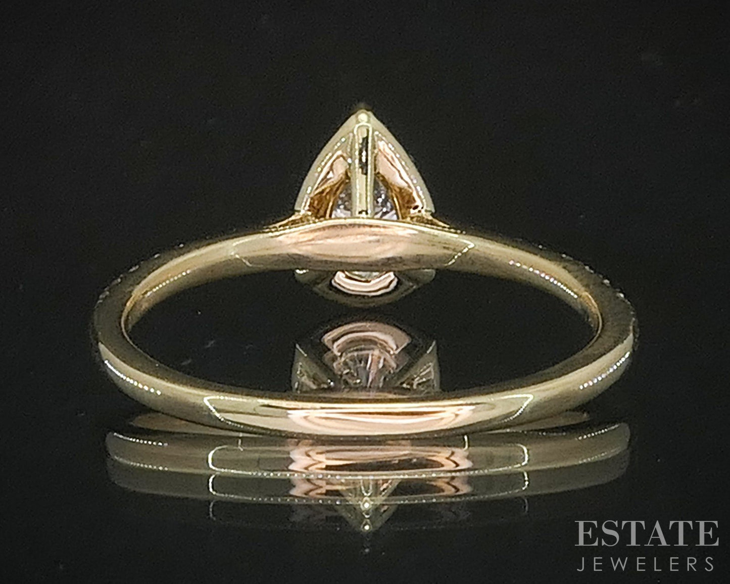 14k Yellow Gold Pear Lab Created .41ctw Diamond Engagement Ring 2.4g i20095b