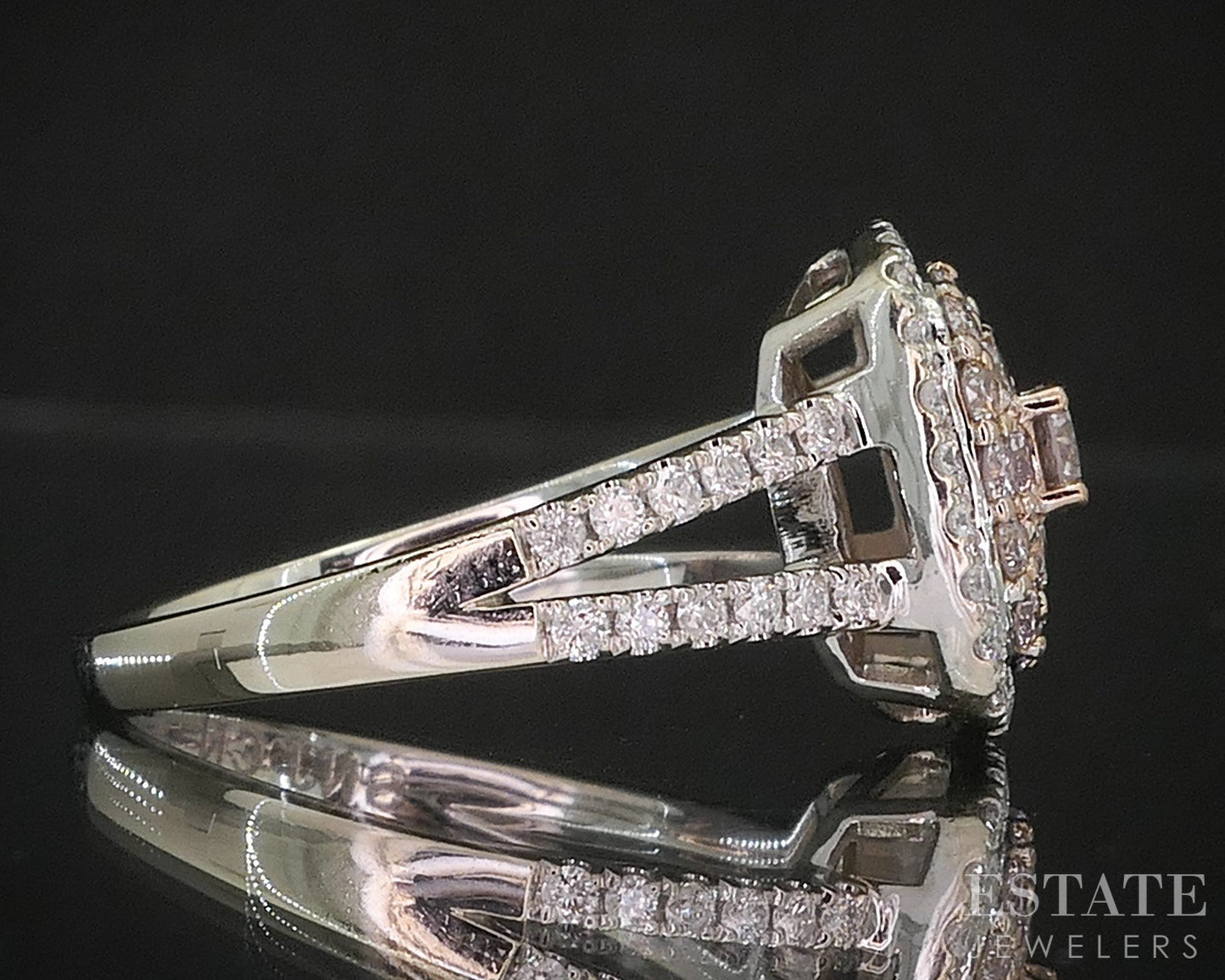 14k Rose & White Gold Natural .50ctw Diamond Cluster Engagement Ring 4g i20120b
